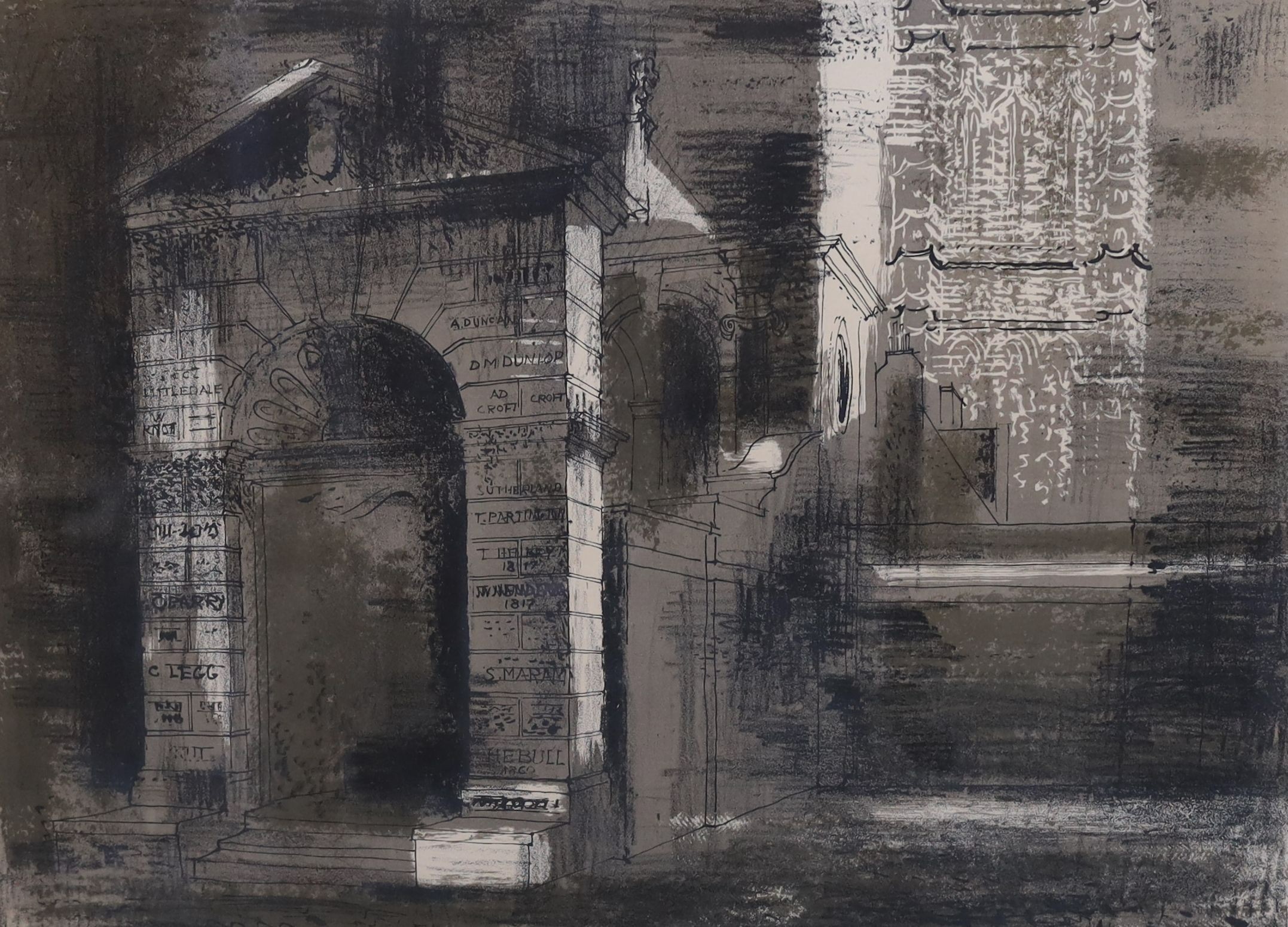 John Piper (1903-1992), 'Westminster School I’ (L114), lithograph in colours on wove, 49 x 63cm